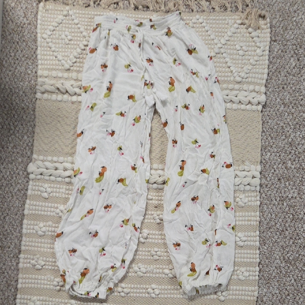 Japna White and Green Pajama Bottoms with Relaxed Fit